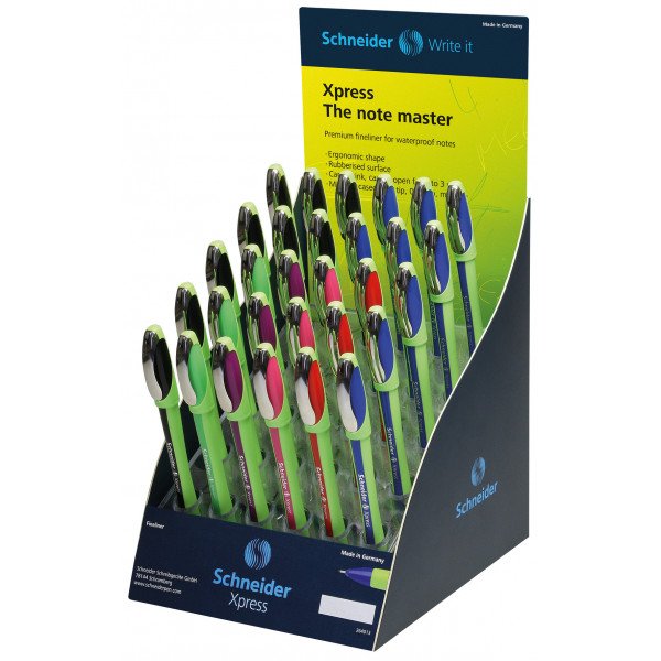Wholesale Schneider Xpress Fineliner Pen (.8mm, Counter Display, Mix Colors)